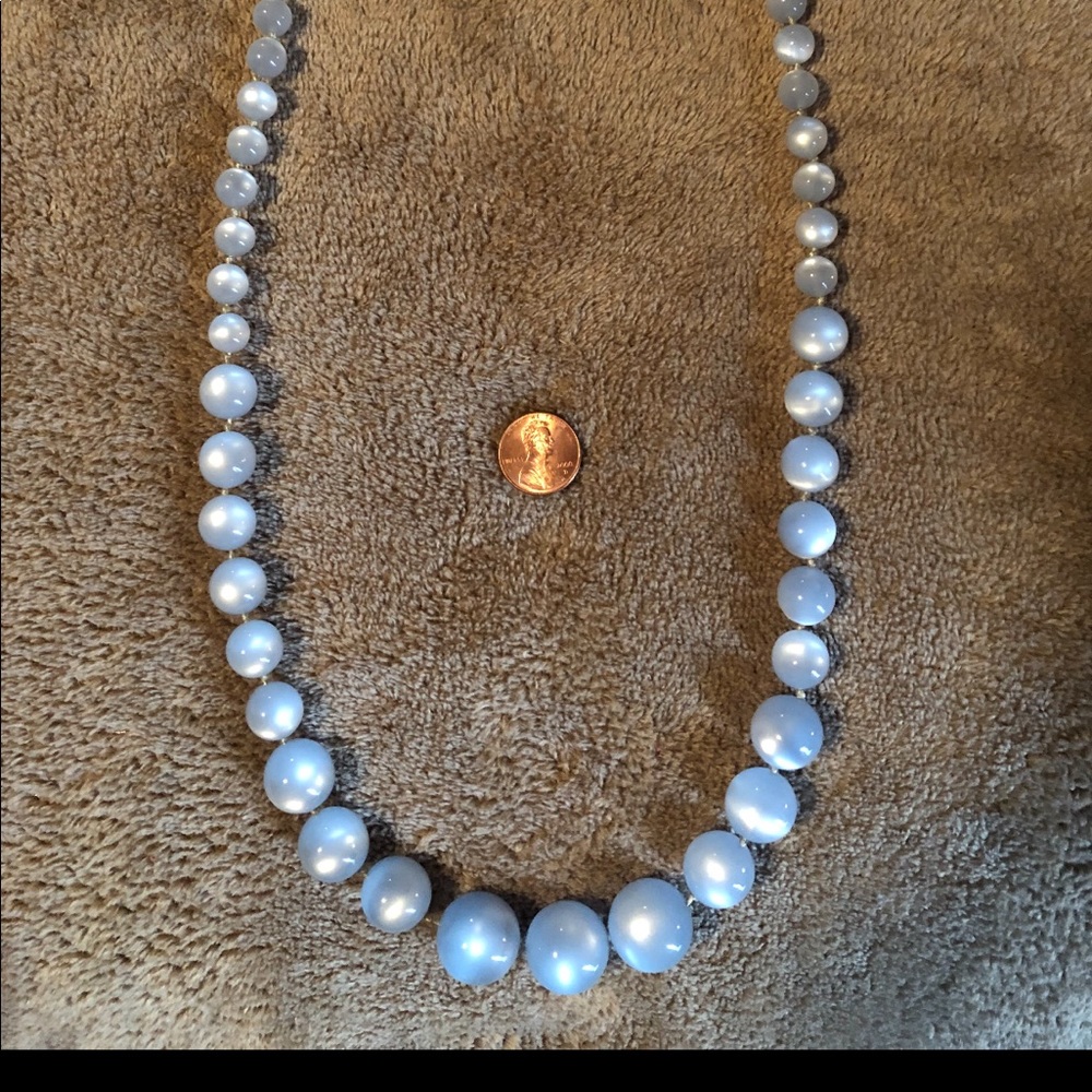 Vintage Blue Beaded Necklace